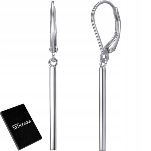 SREBRNE KOLCZYKI RODOWANE WISZĄCE ANGIELSKIE KOLCZYKI SREBRO PRÓBA 925 na Arena.pl