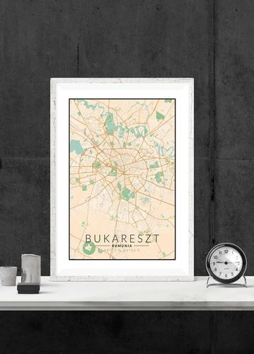 Bukareszt mapa kolorowa - plakat 20x30 cm na Arena.pl