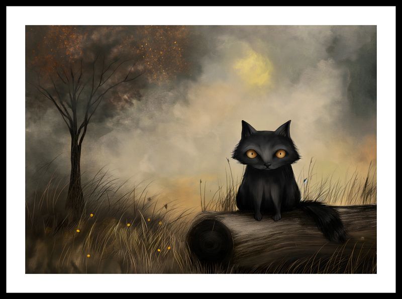 Plakat 59,4x42cm Czarny Kot zdjęcie 3