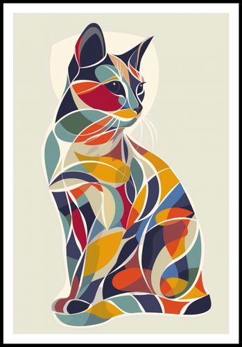 Plakat 68x101cm Kalejdoskopowy Kot na Arena.pl