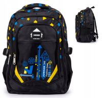 Plecak Tornister Szkolny Młodzieżowy DLA CHŁOPCA Czarny Wzorzysty KLASA 1-5