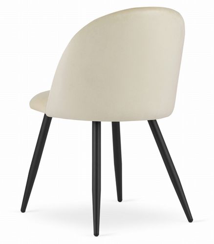 Krzesło BELLO - aksamit beż / nogi czarne x 1 na Arena.pl
