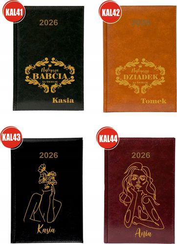 Kalendarz A5 2026 tygodniowy KSIĄŻKOWY PLANER z imieniem napisem prezent na Arena.pl