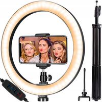 Lampa pierścieniowa LED do zdjęć makijażu + Statyw Uchwyt na telefon Pilot