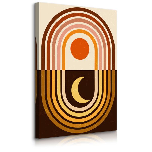 Obraz Do Sypialni Aztecki Księżyc Słońce Styk Boho Abstrakcja 70cm x 100cm zdjęcie 1