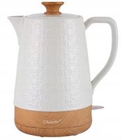 Czajnik ceramiczny elektryczny MR076 biały + drewno 1,8l 1800W