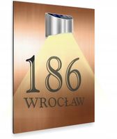 duża miedziana TABLICZKA podświetlana ADRESOWA dużo wzorów dibond 40x30 cm