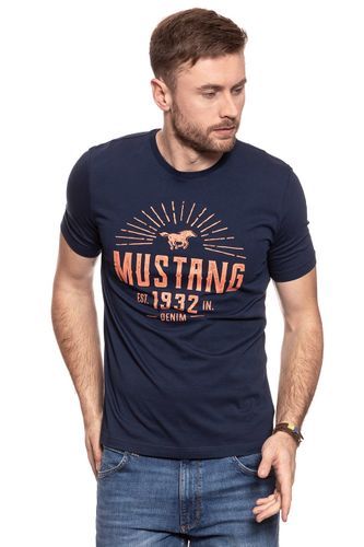 MUSTANG Basic Print Tee DRESS BLUES 1007533 5334 S na Arena.pl