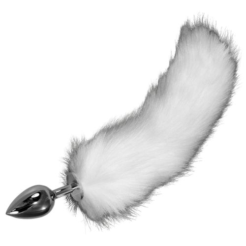 korek analny z puszystym białym ogonkiem 39 cm na Arena.pl