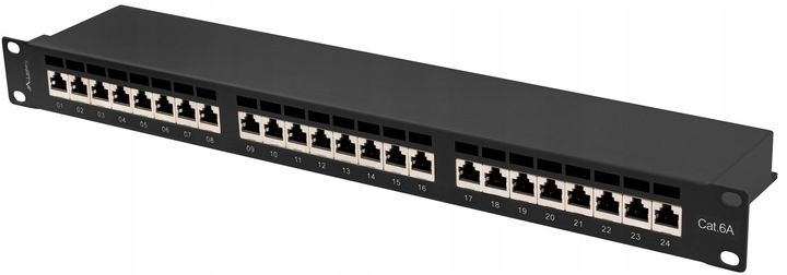 PATCHPANEL 24 PORT 1U 19" KAT.6A FTP EKRANOWANY CZARNY LANBERG zdjęcie 2