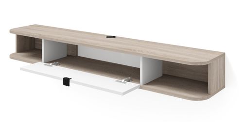 Szafka RTV ICARUS 156 pod telewizor wisząca obła dąb sonoma / biały mat na Arena.pl