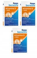 Witamina D+DHA Humana benelife od urodzenia 0M+ 15 ml x 3 szt