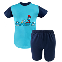 Krótka Piżama dziecięca Smerfy - Smurfs - Nowa Przygoda