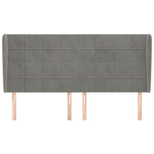 Zagłówek uszak, jasnoszary, 163x23x118/128 cm, aksamit na Arena.pl