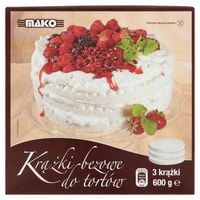 Krążki bezowe do tortów. BEZY. Ciastka kruche BEZ GUTENU Mako 600 g