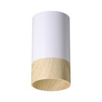 Conti lampa sufitowa tuba 1x15W GU10 5,5/10 biały+drewniany