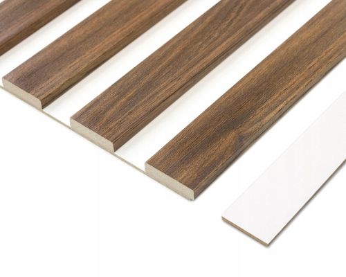 Lamele na białej płycie HDF - zestaw 59,5 cm x 275 cm - DĄB Miodowy i inne na Arena.pl