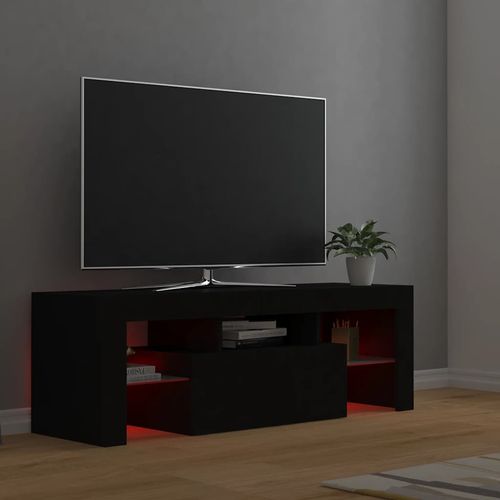 Szafka pod TV z oświetleniem LED, czarna, 120x35x40 cm na Arena.pl