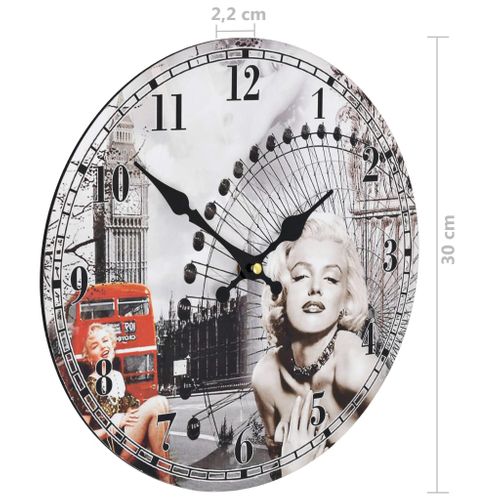 Zegar ścienny w stylu vintage Marilyn Monroe, 30 cm na Arena.pl