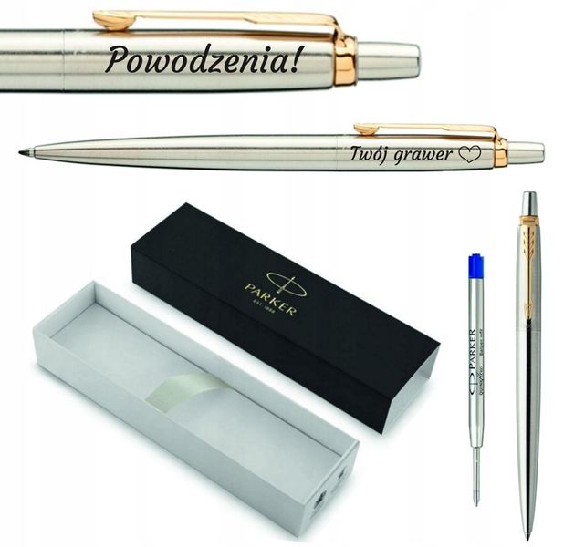 Długopis stalowy PARKER Jotter na prezent z WŁASNYM NAPISEM Z LOGO GRAWEREM zdjęcie 5