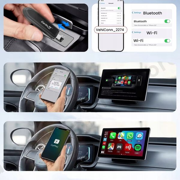 Bezprzewodowy Adapter CarlinKit Mini SE CarPlay Bluetooth USB do samochodu zdjęcie 6