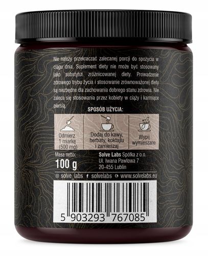 LIONS MANE 10:1 SOPLÓWKA JEŻOWATA 100G SOLVE LABS na Arena.pl