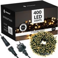 ŚWIATEŁKA CHOINKOWE LAMPKI 400LED ZEWNĘTRZNE BIAŁE CIEPŁE 19,5m