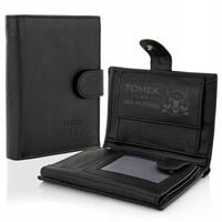 Czarny skórzany portfel GRAWER prezent RFID STOP