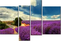 130CM 85 OBRAZ 4 ELEM LAWENDOWY KRAJOBRAZ ŚCIENNY