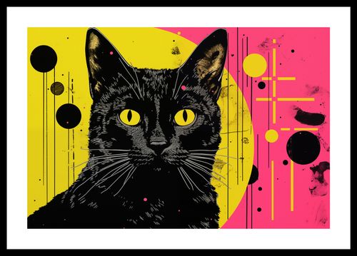 Plakat 45x30cm Neonowy Kocur na Arena.pl