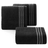 Ręcznik SEBA 50x90 cm czarny bordiura pasy bawełna 480 g/m²