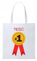 Dla Teścia Taty Prezent Torba Eco Biała Shopper Z Nadrukiem Ze Zdjęciem