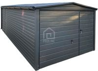 Garaż blaszany 3x6m Brama uchylna drzwi Dach dwuspadowy rynny PLG172