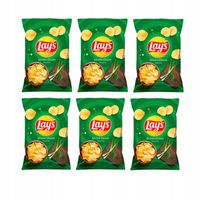 Pakiet 6szt Lays Chipsy smak zielonej cebulki 130g