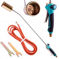 DŁUGI 90CM DEKARSKI PALNIK GAZOWY PRO DO PAPY OPALANIA DYSZA 69kW WĄŻ 5M