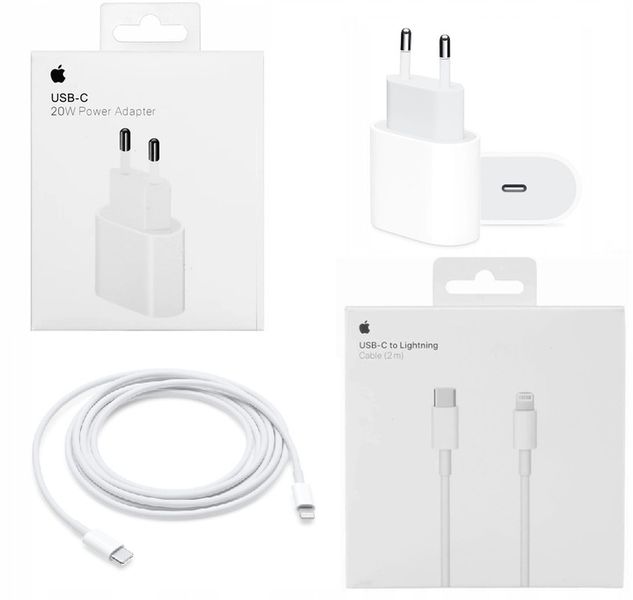 ORYGINALNA SZYBKA ŁADOWARKA DO APPLE IPHONE 20W+KABEL USB-C LIGHTNING 1M zdjęcie 1