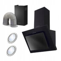 OKAP KUCHENNY KOMINOWY 60 cm BERDSEN BT-215 CZARNY POCHŁANIACZ KUCHENNY