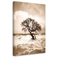 Obraz do salonu sypialni biura, Krajobraz morski Plaża Drzewo