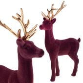 Renifer Welurowy Figurka Dekoracyjna Na Stroik Święta Prezent