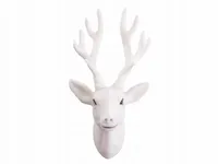 GŁOWA RENIFERA DEKORACJA NA ŚCIANĘ OZDOBA BIAŁA 30cm