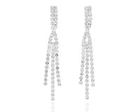 Kolczyki wiszące  na sztyfcie z cyrkoniami 5,5 cm