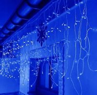 SOPLE GIRLANDA KURTYNA 500 LED NIEBIESKIE + FLASH