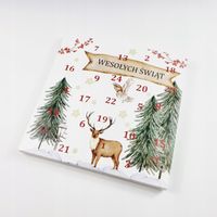 Pudełko /10 szt/ na Kalendarz Adwentowy - WESOŁYCH ŚWIĄT z kratownicą