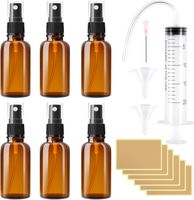 Zestaw 6 Szklanych Butelek z Rozpylaczem 10 ml Brązowe Podróżne do Perfum