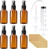 Zestaw 6 Szklanych Butelek z Rozpylaczem 10 ml Brązowe Podróżne do Perfum