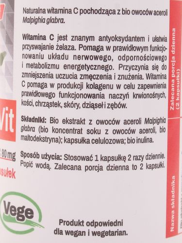 Bio C-Vit 80mg BIO - PharmoVit - 60kaps na Arena.pl