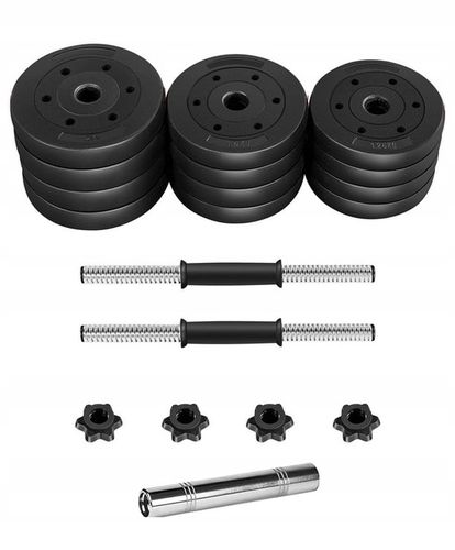 HANTLE DO ĆWICZEŃ REGULOWANE 40kg 2x20 REGULOWANE METALOWE GRYFY SZTANGA na Arena.pl