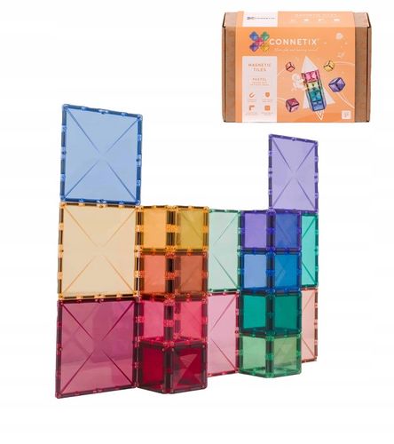 40 el. klocki magnetyczne Pastel Square Pack Connetix same kwadraty na Arena.pl