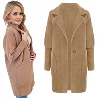 ALPAKA CIEPŁY PŁASZCZ NARZUTKA WEŁNA KOLORY