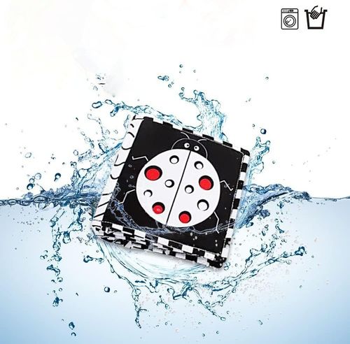 Czarno-biała, kontrastowa, miękka książka dla dzieci w wieku 0-12 miesięcy, na Arena.pl